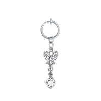 Heart-shaped Zircon Ring Without Perforation Body Piercing Jewelry Titanium Steel Inlaid Pearl Navel Nail