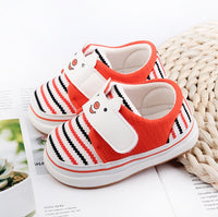 0-2 baby toddler shoes soft bottom striped cotton