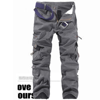 Cotton washed multi-pocket overalls long pants