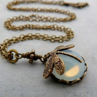 Dragonfly Green Crystal Creative Vintage Pendant Necklace