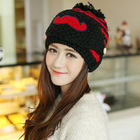 Plush warm beard mask, thick knitted hat