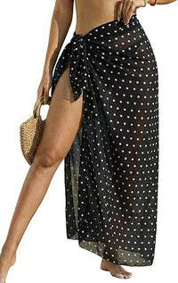 Women's Sheer Sarong High-Slit One-Size Swimsuit Cover-Up