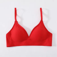 Korean Naked Extended Bra Set Ladies' Traceless Rim-free Underwear Thickened Small Breasts Gathering