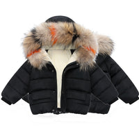 Children's down cotton padded plus velvet