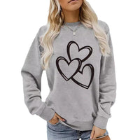 Womens Casual Long-sleeve Crew-neck Printed Sweatshirt Top