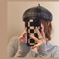 Black And White Lattice Mobile Phone Case