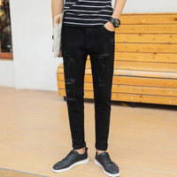 Slim fit little feet casual black long pants