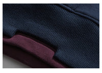 Contrast Colors False-two-piece Loose Hooded Sweater