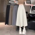 Draping  Women's Casual High Waist A- Line Skirt