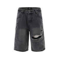 Men's Distressed Washed American Street Retro Loose Shorts