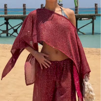 Off-the-shoulder Dress With A Wrap-style Bodice And Large Ruffled Hem