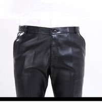 Slim-fit small feet skinny thin leather pants