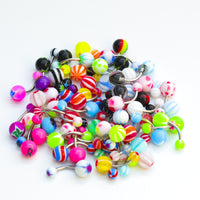 Mixed Color Acrylic Navel Ring Set