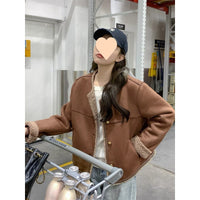 Lamb Wool Maillard Coat For Women