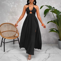 European And American-style Sexy Strapless V-neck Loose-fitting Dress