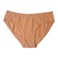 Women's Cotton Underwear Mid-waist Heart-shaped Briefs