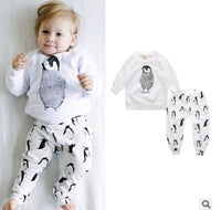European and American baby clothes spring and autumn long-sleeved T-shirt letter print stripe set
