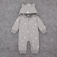 Hooded one-piece romper