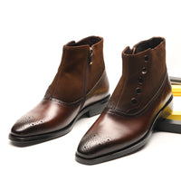Cow Hair Rivet Trend Men's Shoes Martin Boots