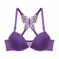 Small chest gathered butterfly front button bra
