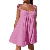 Womens Stylish Comfortable Mini Solid-color Loose-fit Slip Dress