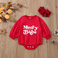 Christmas Alphabet Print Panel Sleeve Long Sleeve Set
