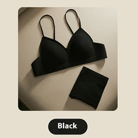 Summer Thin French Triangle Cup Underwear Women's Small Chest Push Up And Anti-sagging Comfortable Breathable U-shaped Backless Bra