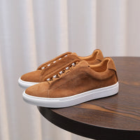 Men's Suede Genuine Leather Versatile Trendy Shoes Black Sports