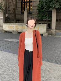 Mid-length Over-the-knee Early Autumn And Winter Idle Style Outerwear Sweater