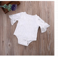 Lace Flare Sleeve Romper