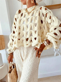 Women's Casual Leisure Vacation Beach Long Sleeve Sweater Pullover