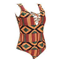 Siamese print rope bikini