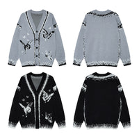 American Retro Niche High-Street Button-Up Cardigan Sweater For Women