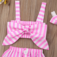 Bandeau bow striped dress