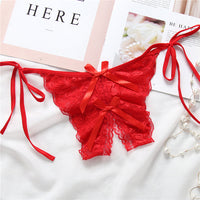 Lace-up thong lace lace-up panties