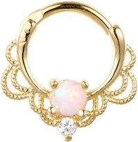 Stainless Steel Opal Nose Ring