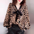 Loose Fashion Slimming Plus Size Chiffon Long Sleeve Shirt
