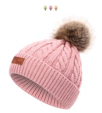 Cute wool ball knitted hat