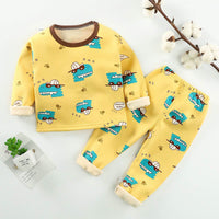 Children plus velvet thermal underwear suit winter thickening