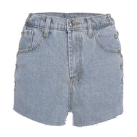 High-waist cut-out strap slim fit casual jeans