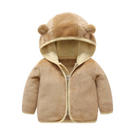 Children's Coral Fleece Jacket Padded Warm Hooded Top