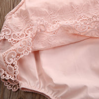 Flower Lace Romper Pure Cotton Side Triangle