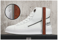 Men's White Boots Trendy Thick Bottom High Top