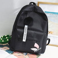 Leaf print canvas backpack