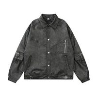 Men's Loose Motorcycle PU Leather Jacket