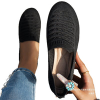 Plus-size Breathable Low-cut Knit Shoes For Women