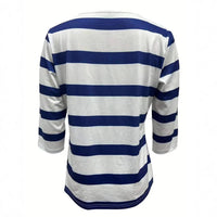 Casual V-neck Button-striped Top T-shirt For Women Stylish And Versatile