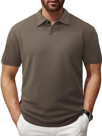 Men's Casual Striped Lapel Short Sleeve