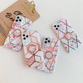 Geometric flower ring stand phone case