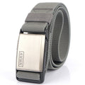 Automatic buckle elastic canvas belt